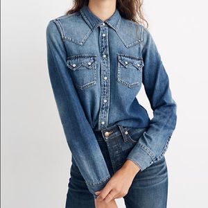 Denim Western Shirt in Basie Wash